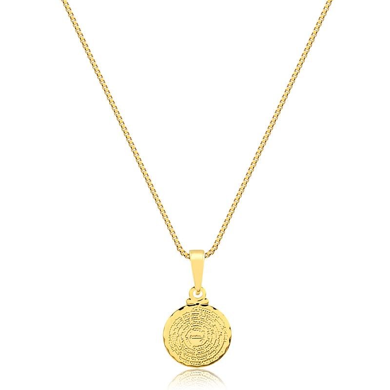 COLAR COM PAI NOSSO FOLHEADO A OURO 18K