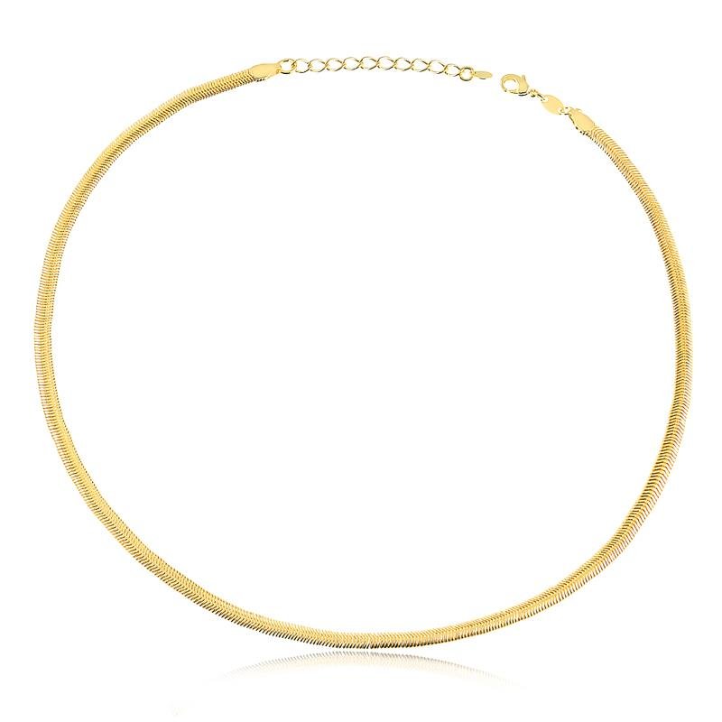 COLAR SALAMANDRA FOLHEADO A OURO 18K