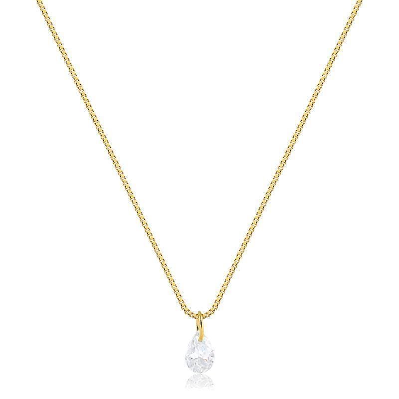 COLAR COM ´PONTO DE LUZ FOLHEADO A OURO 18K