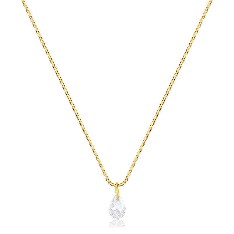 COLAR COM ´PONTO DE LUZ FOLHEADO A OURO 18K