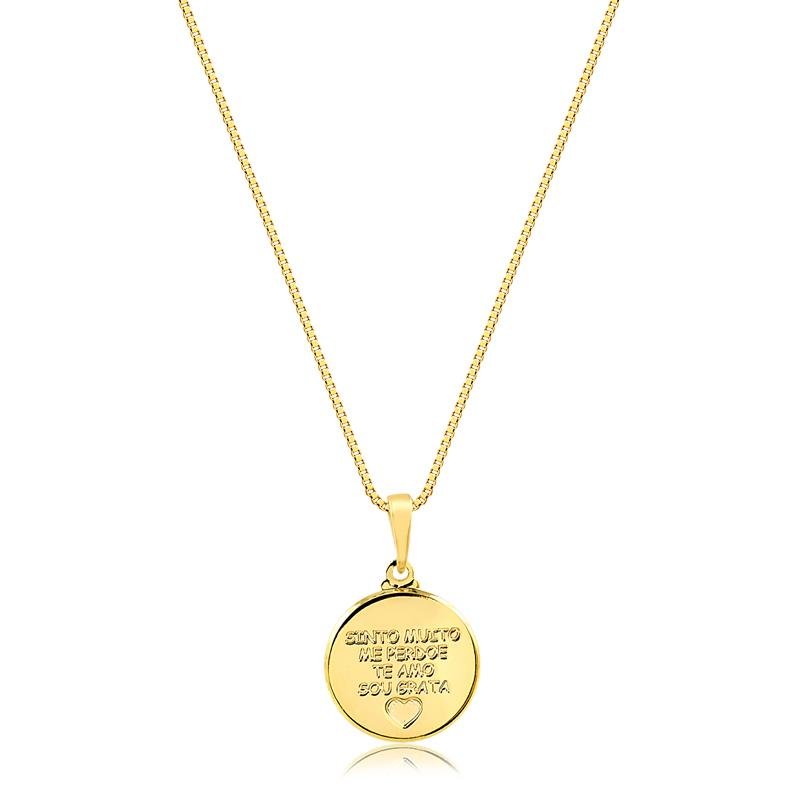 COLAR HO'OPONOPONO FOLHEADO A OURO 18K