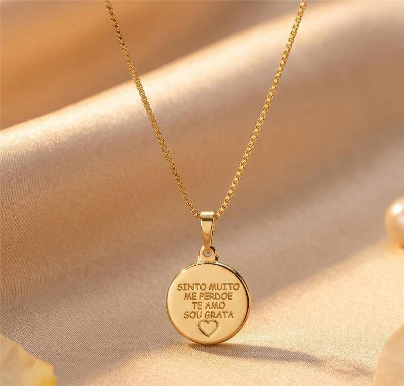 COLAR HO'OPONOPONO FOLHEADO A OURO 18K