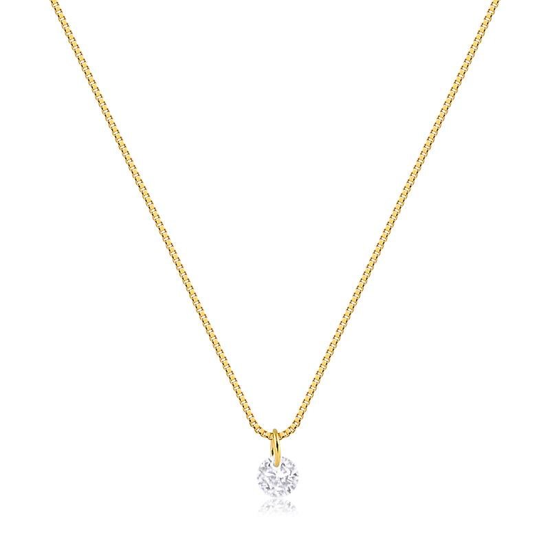 COLAR COM PONTO DE LUZ FOLHEADO A OURO 18K