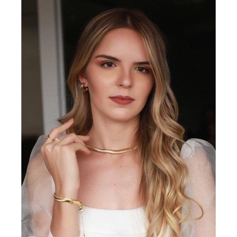 COLAR SALAMANDRA FOLHEADO A OURO 18K