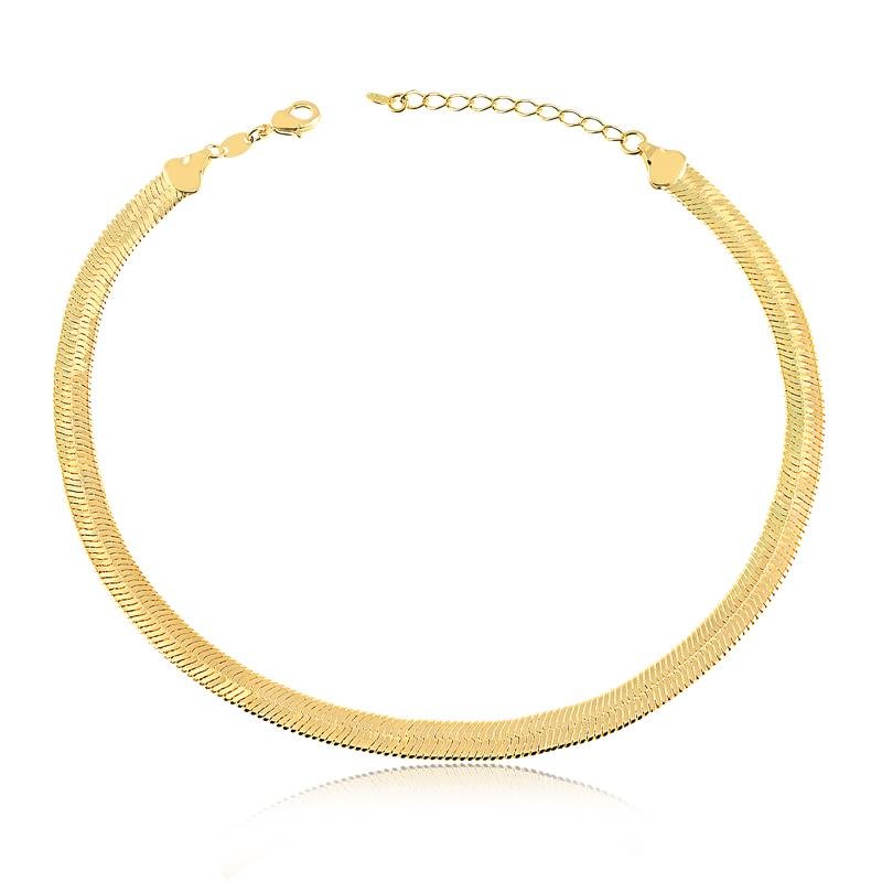 COLAR FITA FOLHEADO A OURO 18K