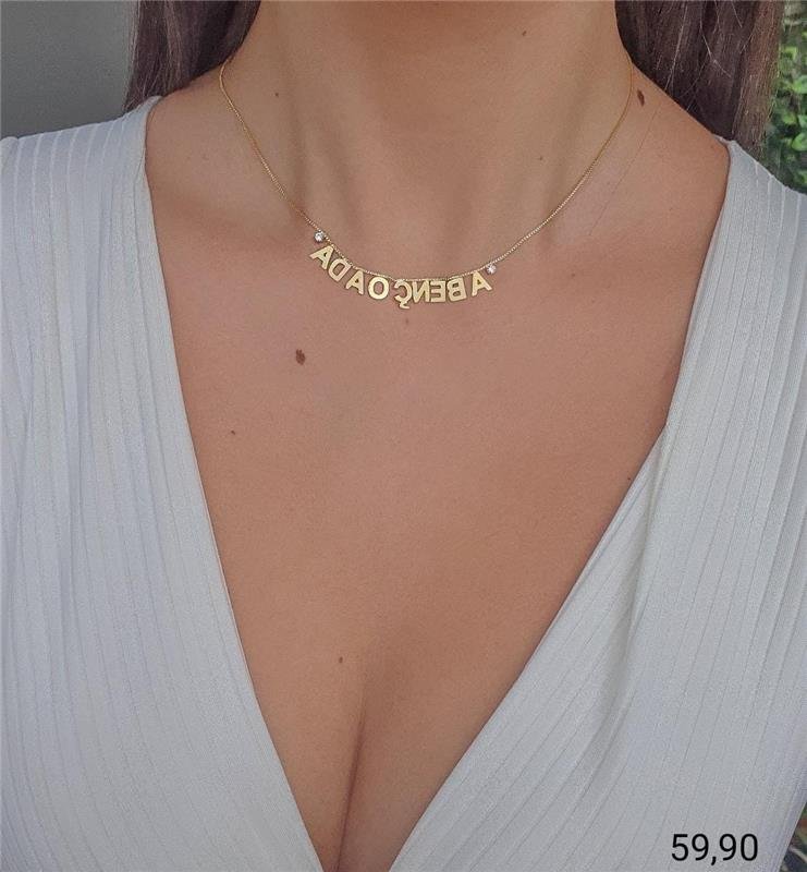 COLAR ABENÇOADA FOLHEADO A OURO 18K
