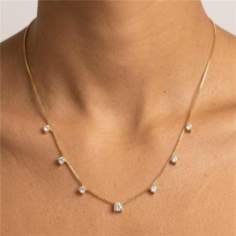 COLAR CHOKER VENEZIANA COM ZIRCONIAS PRETAS FOLHEADO A OURO 18K