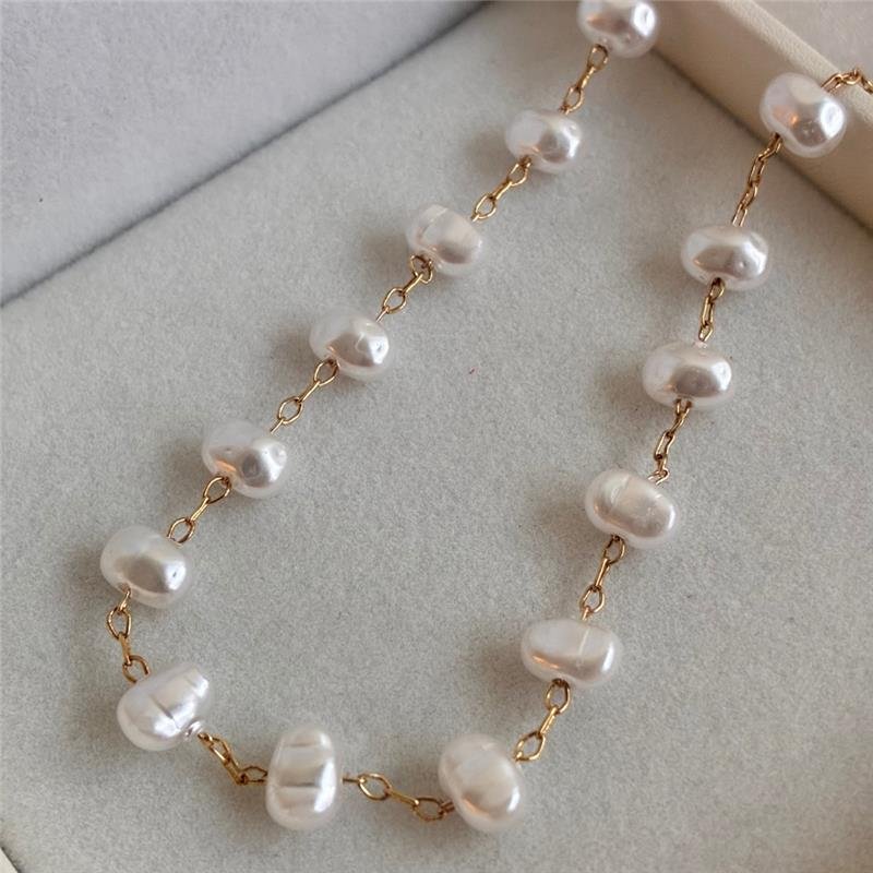 COLAR PÉROLAS 50CM FOLHEADO A OURO 18K 