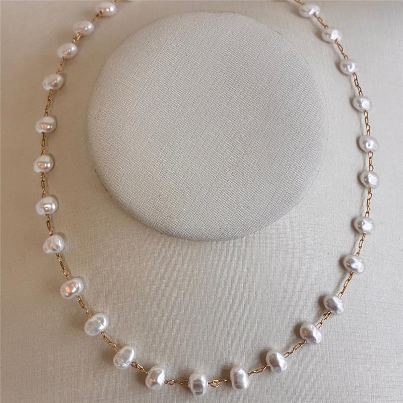 COLAR PÉROLAS 50CM FOLHEADO A OURO 18K 