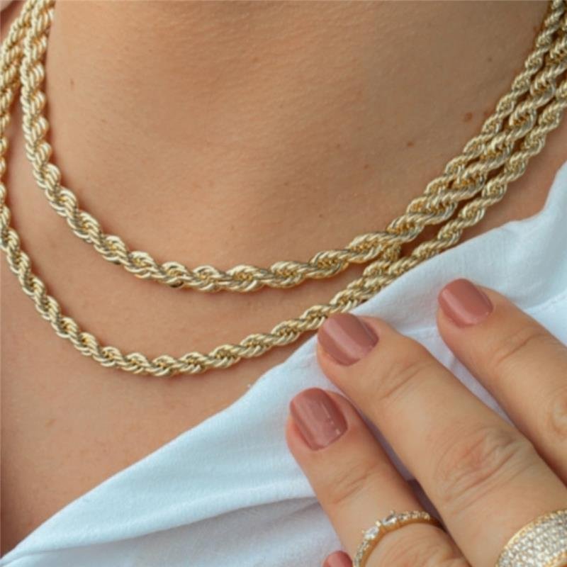 COLAR CORDÃO BAIANO 1,5MM 45CM FOLHEADO A OURO 18K