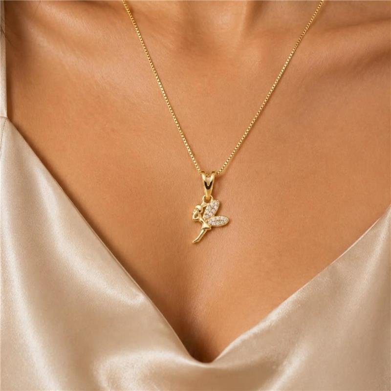 COLAR FADA FOLHEADO A OURO 18K