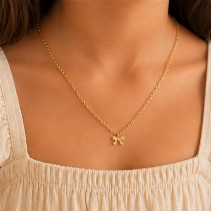 COLAR INFANTIL LAÇO FOLHEADO OURO 18K