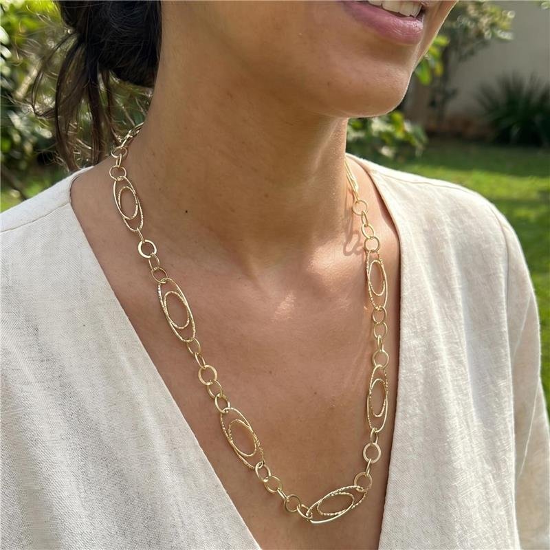 COLAR ELOS 45CM FOLHEADO A OURO 18K 