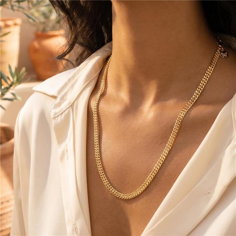 COLAR ELOS 35CM FOLHEADO A OURO 18K 