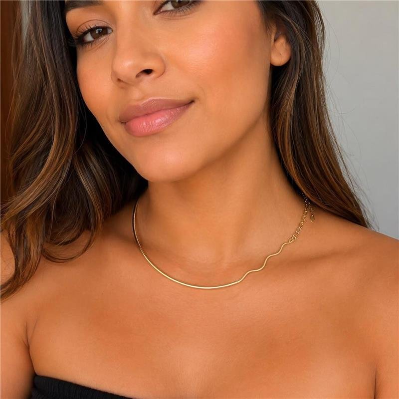 COLAR ARO LISO FOLHEADO A OURO 18K 