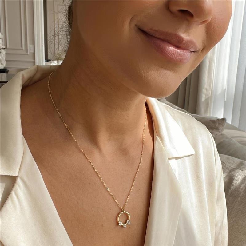COLAR CRAVEJADO FOLHEADO A OURO 18K 