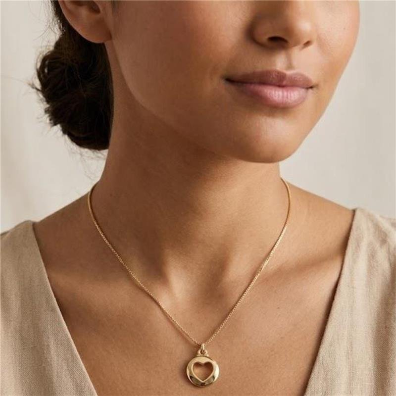 COLAR CORAÇÃO FOLHEADO A OURO 18K 