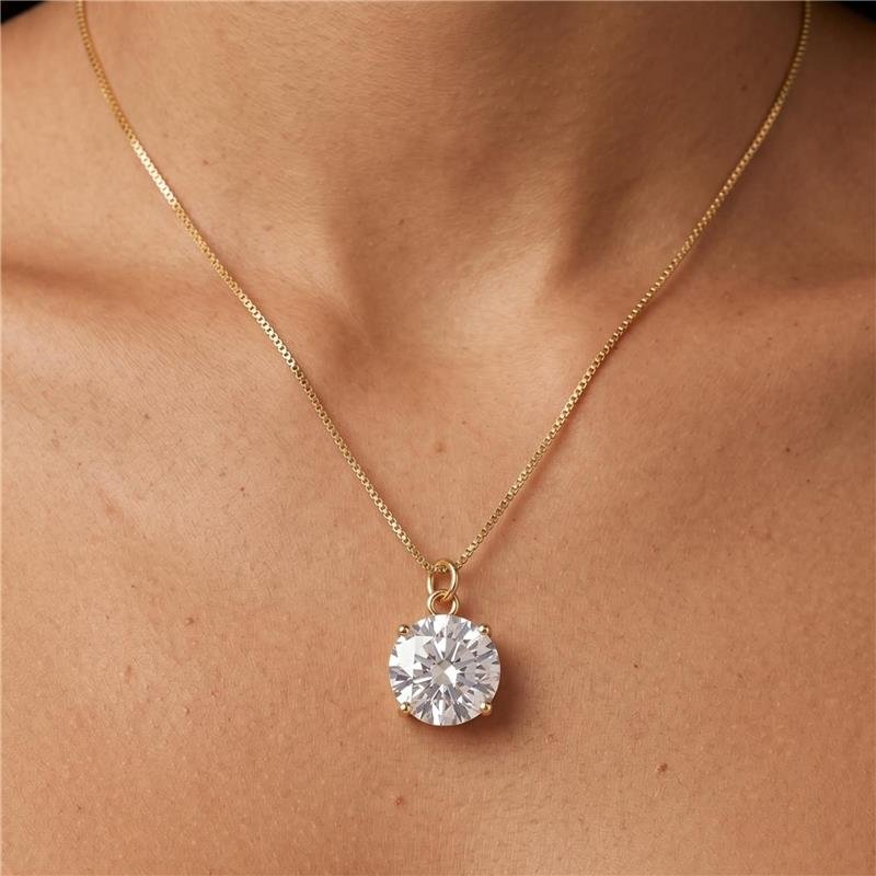 COLAR PONTO DE LUZ FOLHEADO A OURO 18K 