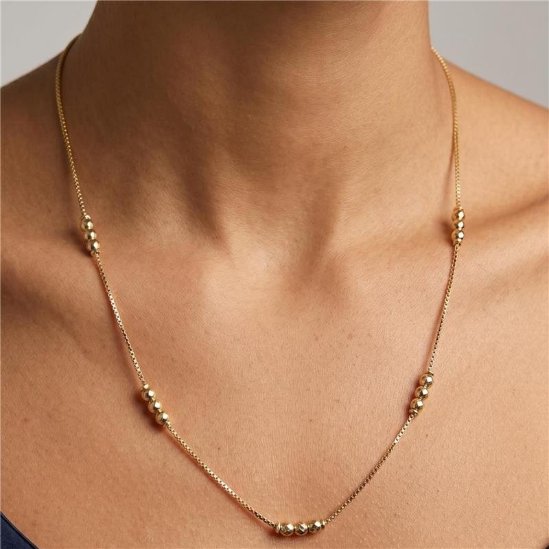 COLAR TRÊS BOLINHAS FOLHEADO A OURO 18K 