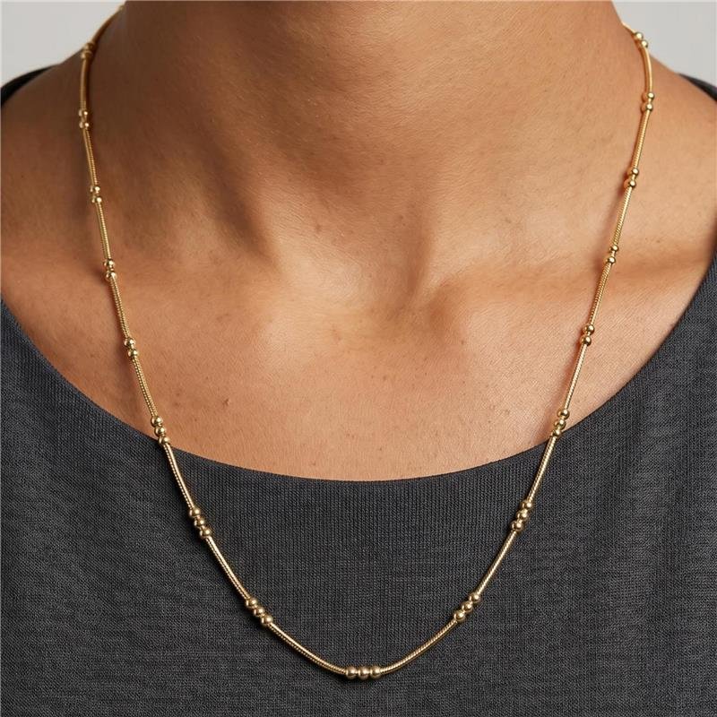 COLAR DE BOLINHAS FOLHEADO A OURO 18K 