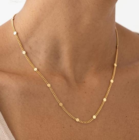 COLAR PLACAS 50CM FOLHEADO A OURO 18K
