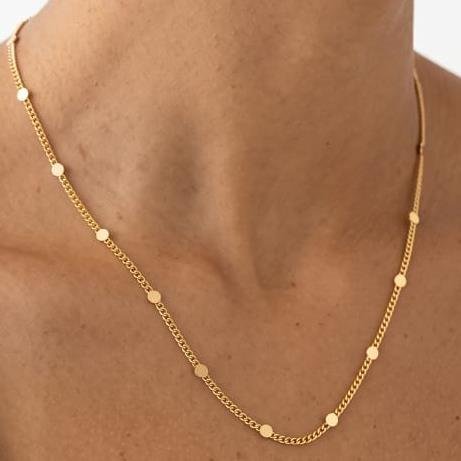 COLAR PLACAS 40CM FOLHEADO A OURO 18K 