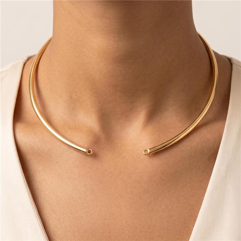 COLAR ARO LISO FOLHEADO A OURO 18K 