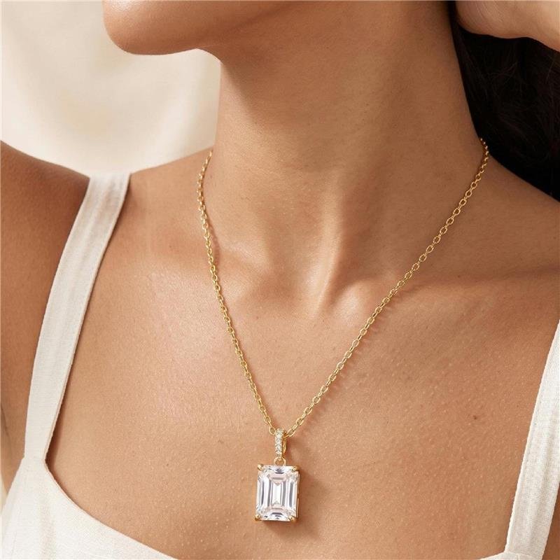 COLAR ZIRCÔNIA FOLHEADO A OURO 18K 