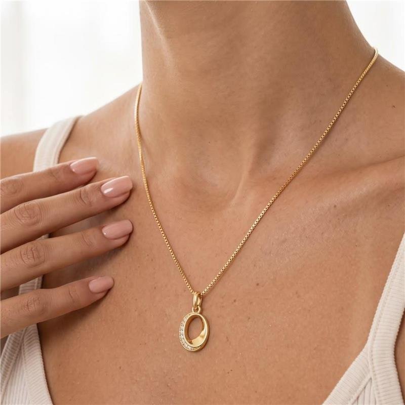 COLAR CRAVEJADO FOLHEADO A OURO 18K 