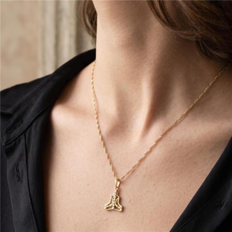 COLAR MEDITAÇÃO FOLHEADO A OURO 18K 