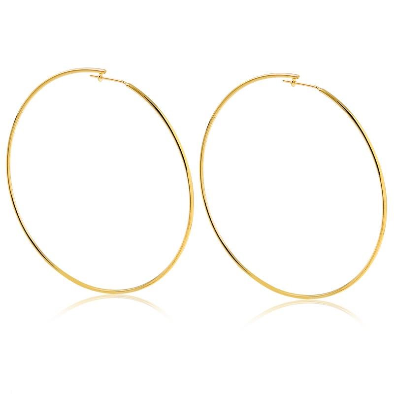 BRINCO DE ARGOLA FINA FECHADA FOLHEADO A OURO 18K