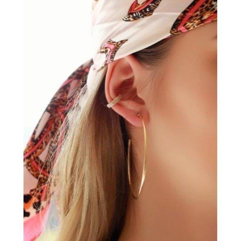 BRINCO DE ARGOLA LISA ABERTA FOLHEADO A OURO 18K