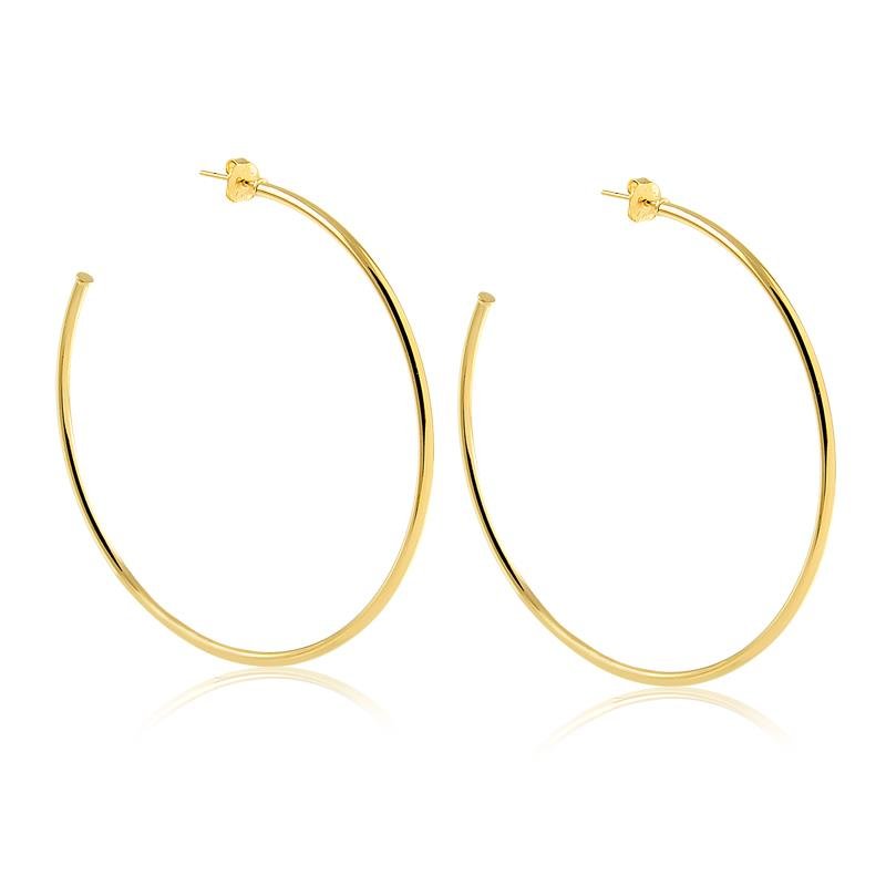 BRINCO DE ARGOLA LISA ABERTA FOLHEADO A OURO 18K