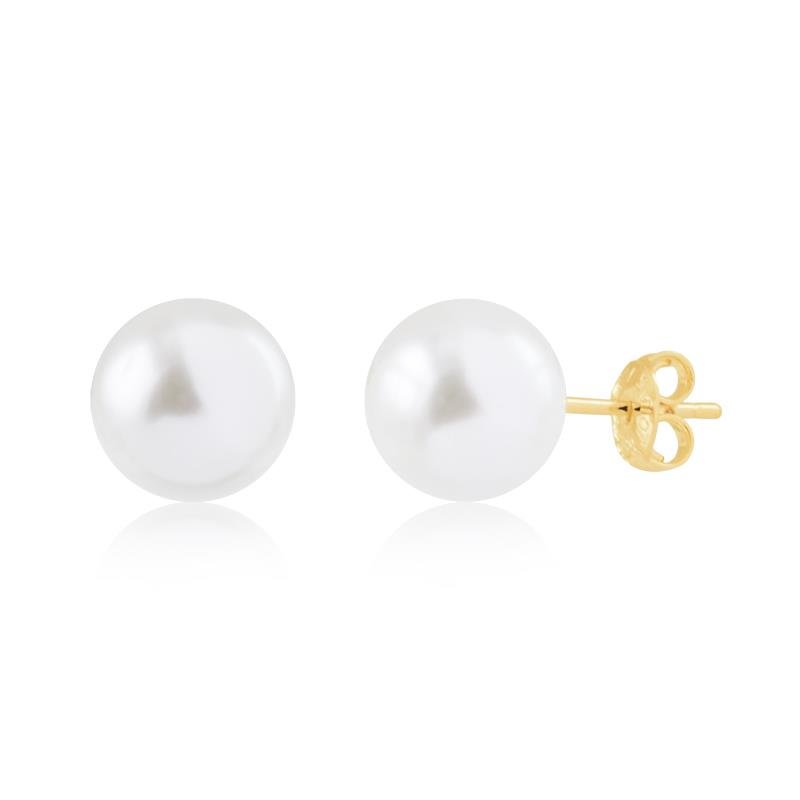 BRINCO PÉROLA 12 MM FOLHEADA A OURO 18K