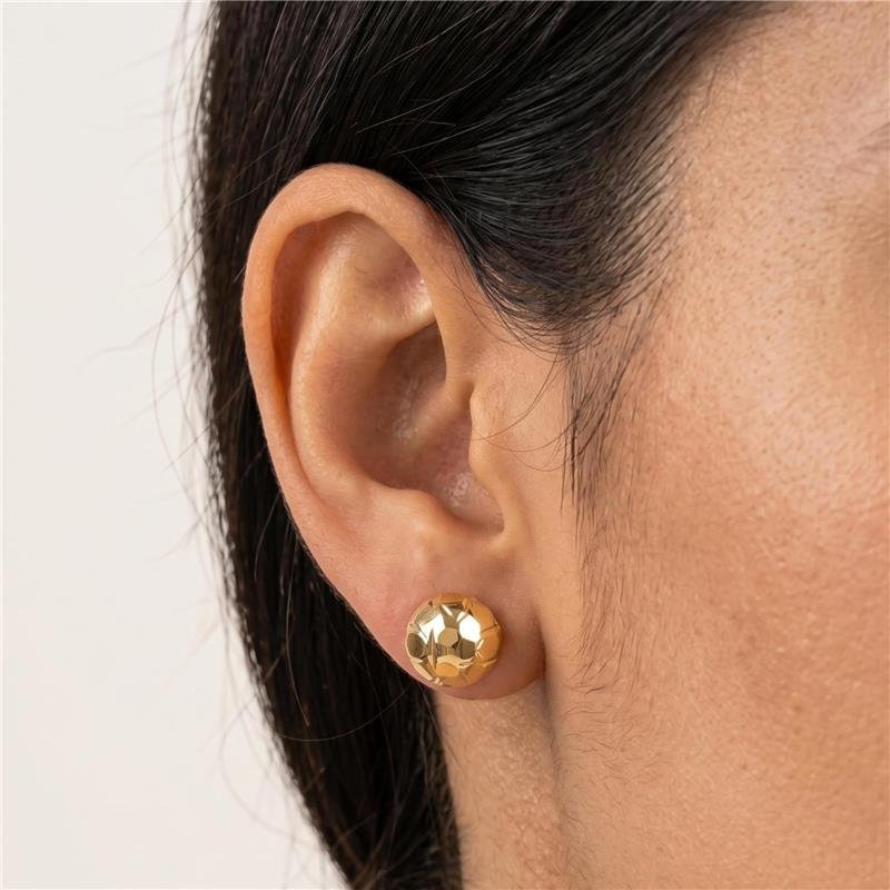 BRINCO BOLA ABS LISA 5MM FOLHEADO A OURO 18K