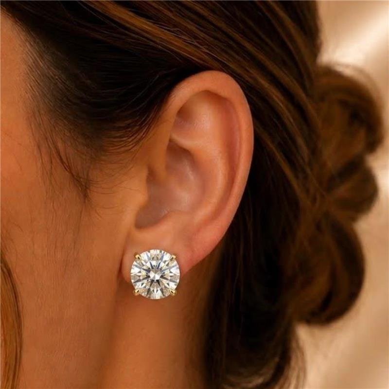 BRINCO PONTO DE LUZ 8MM FOLHEADO A OURO 18K