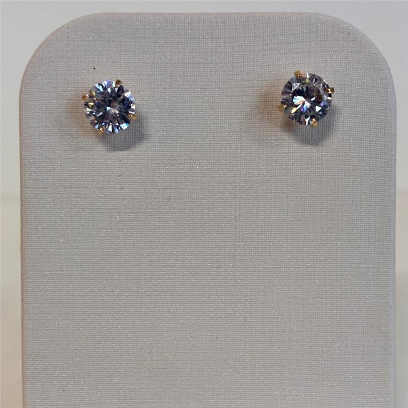 BRINCO PONTO DE LUZ 8MM FOLHEADO A OURO 18K