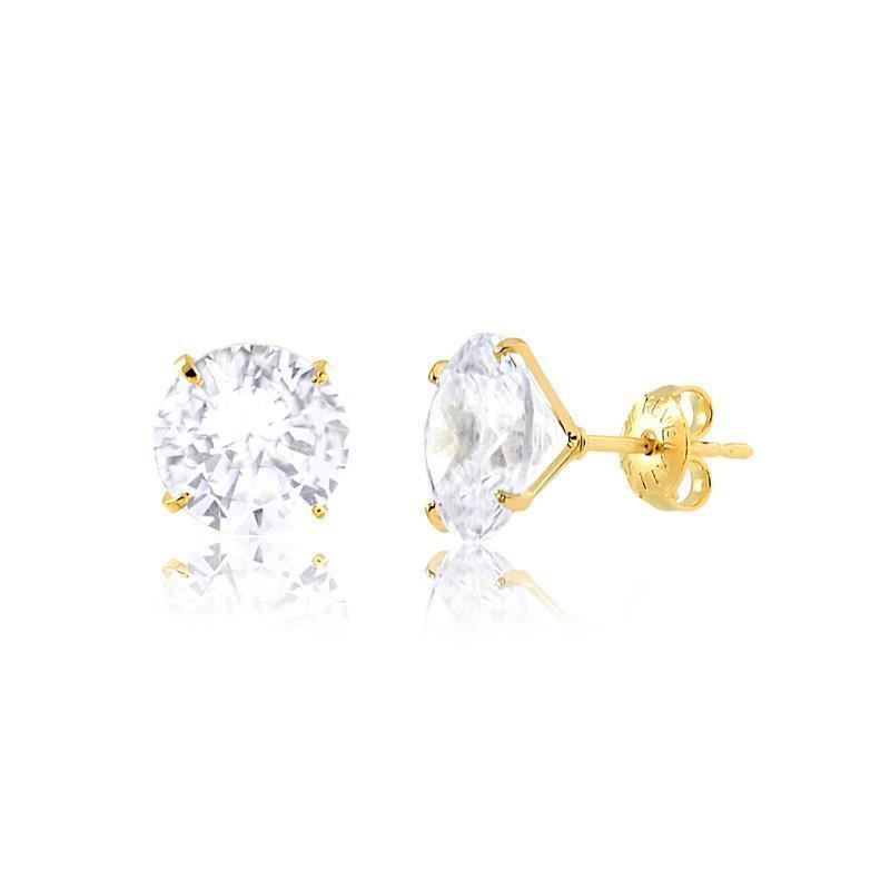 BRINCO PONTO DE LUZ 8MM FOLHEADO A OURO 18K
