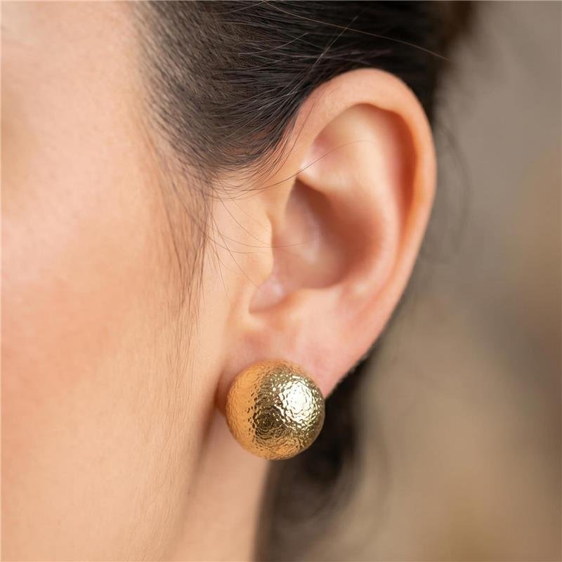 BRINCO BOLA FOSCA 10MM FOLHEADO A OURO 18K