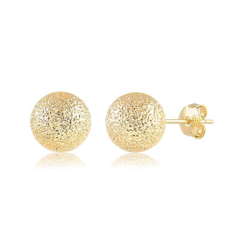 BRINCO BOLA FOSCA 10MM FOLHEADO A OURO 18K