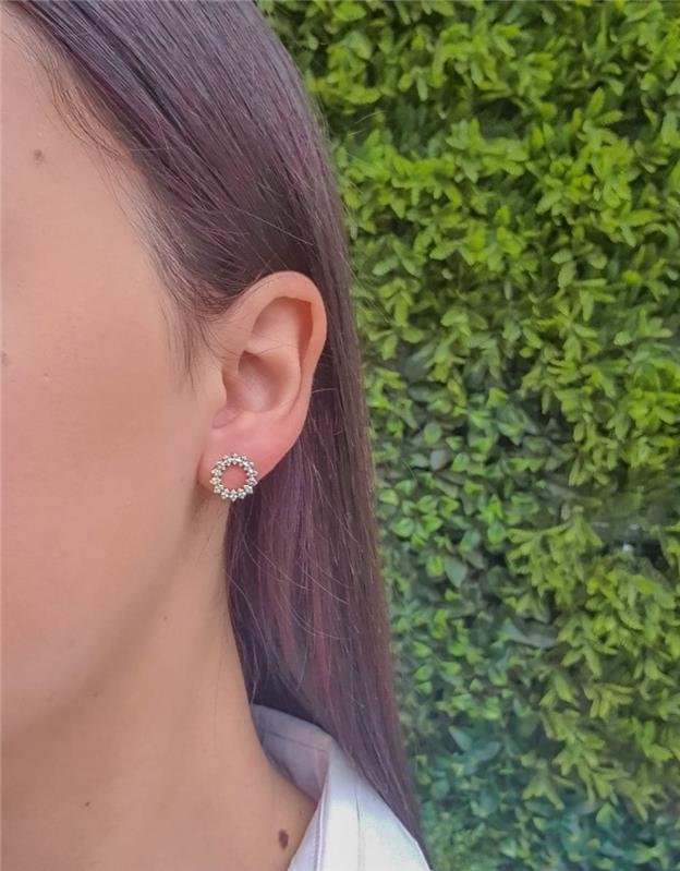 BRINCO CIRCULO CRAVEJADO FOLHEADO A OURO 18K
