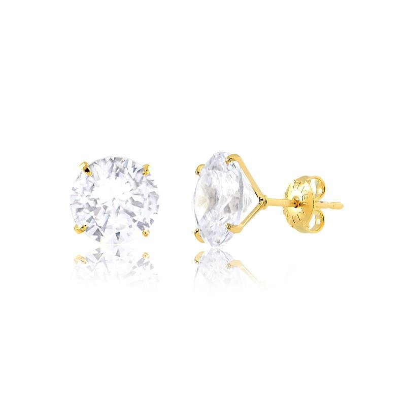 BRINCO PONTO DE LUZ 10MM FOLHEADO A OURO 18K