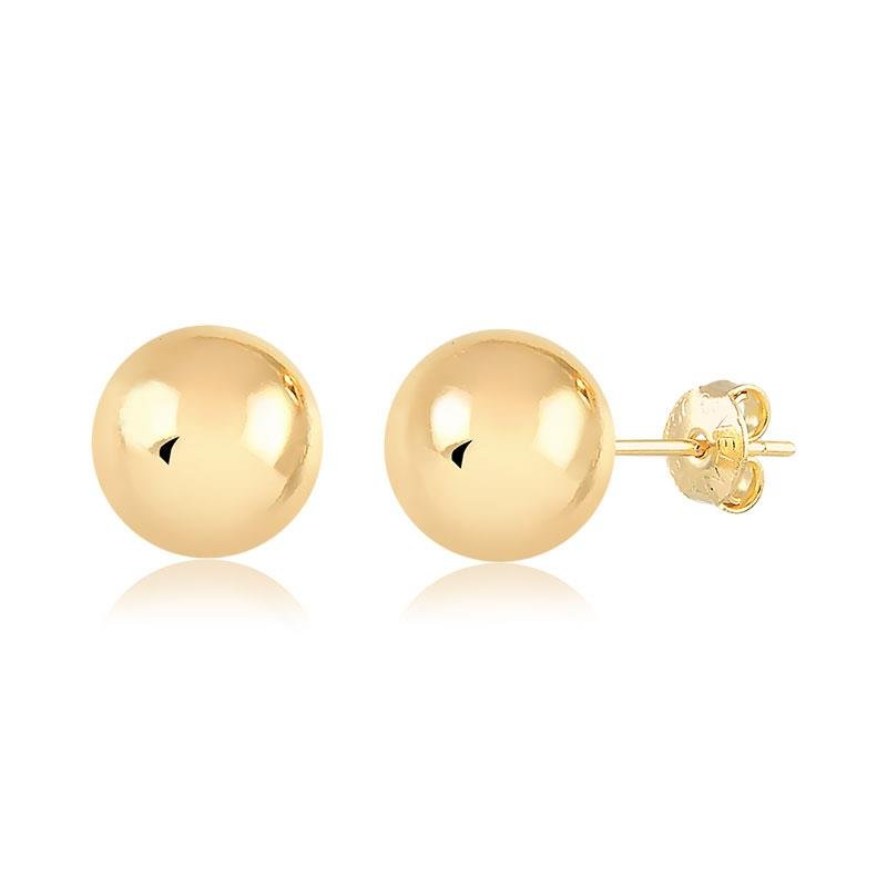 BRINCO BOLA LISA 12 MM STATEMENT FOLHEADO A OURO 18K 