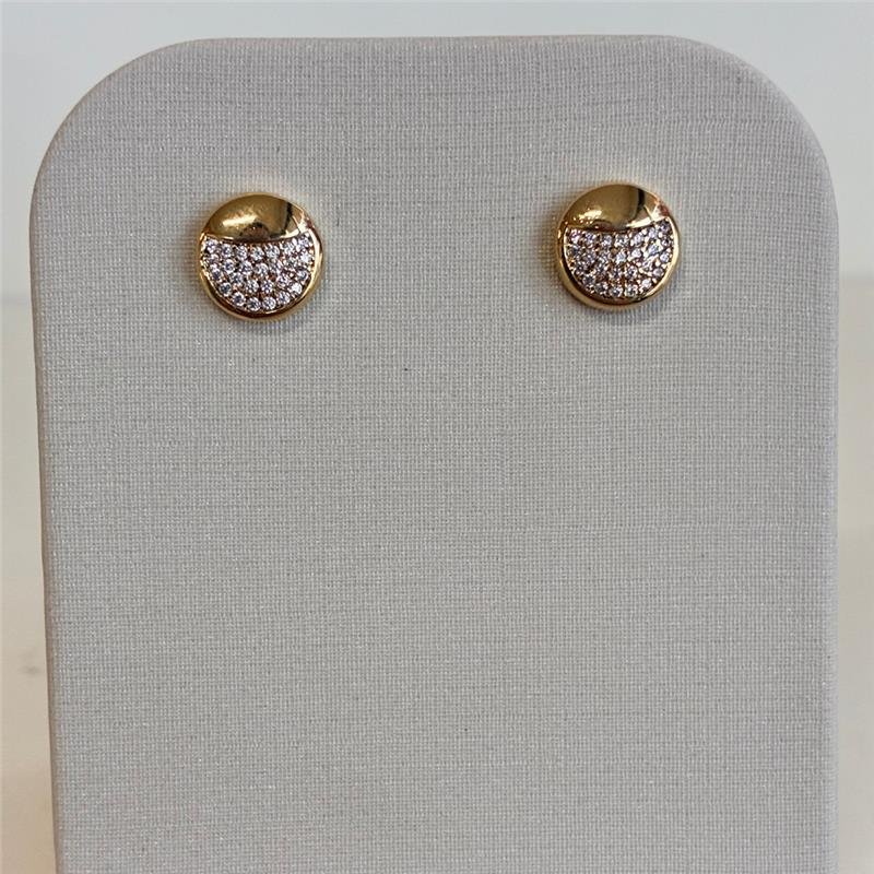 BRINCO REDONDO CRAVEJADO FOLHEADO A OURO 18K