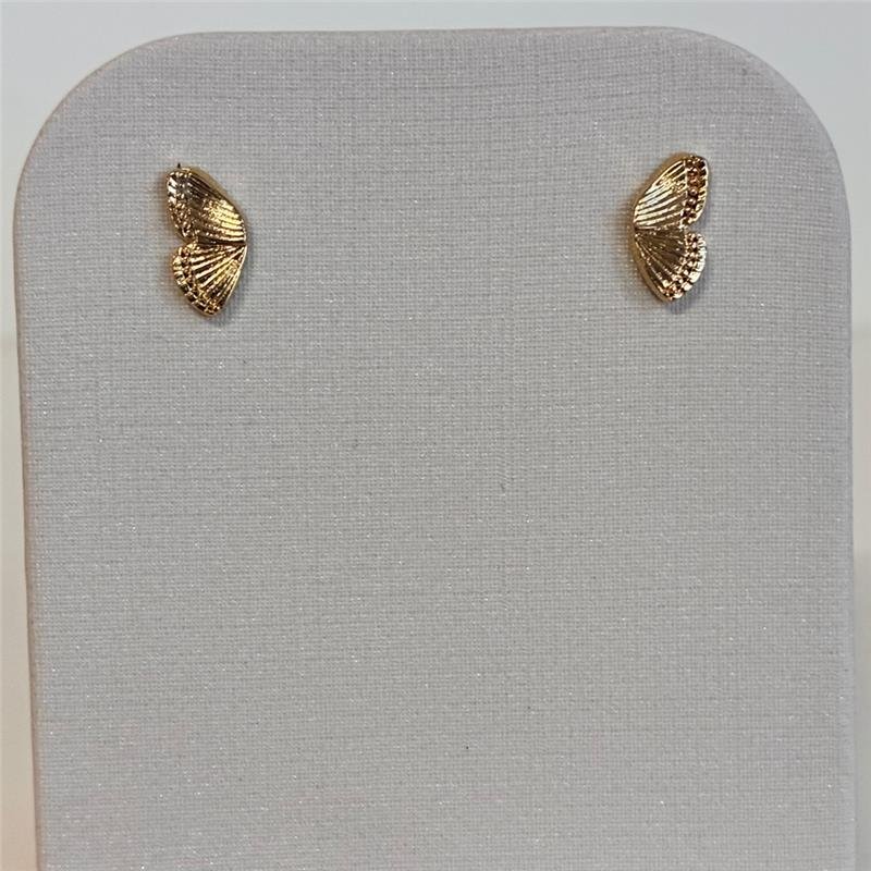 BRINCO ASA DE BORBOLETA MINIMALISTA FOLHEADO A OURO 18K 