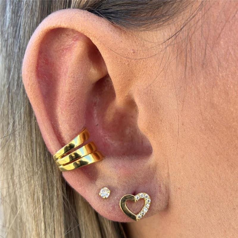 BRINCO CORAÇÃO CLÁSSICO FOLHEADO A OURO 18K 