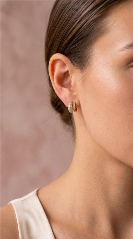 BRINCO TRIO DE ARGOLINHAS COM ZIRCÔNIAS COLORIDAS FOLHEADO A OURO 18K