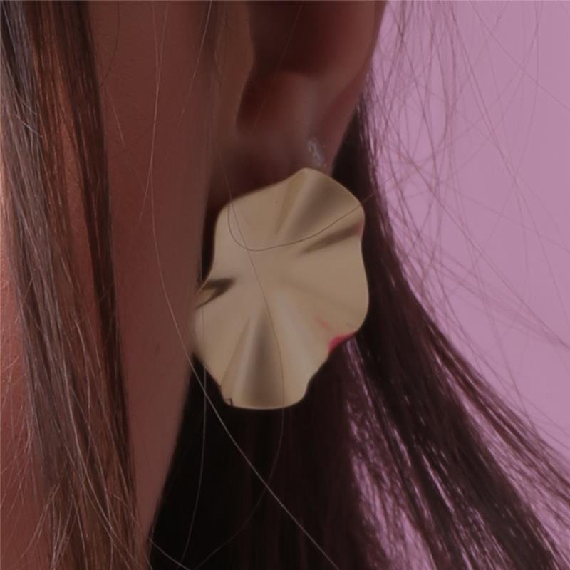 BRINCO GEOMÉTRICO REDONDO FOLHEADO A OURO 18K