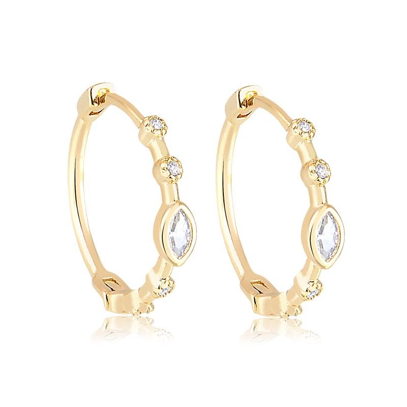 BRINCO TRIO ARGOLA CRAVEJADA FOLHEADO A OURO 18K