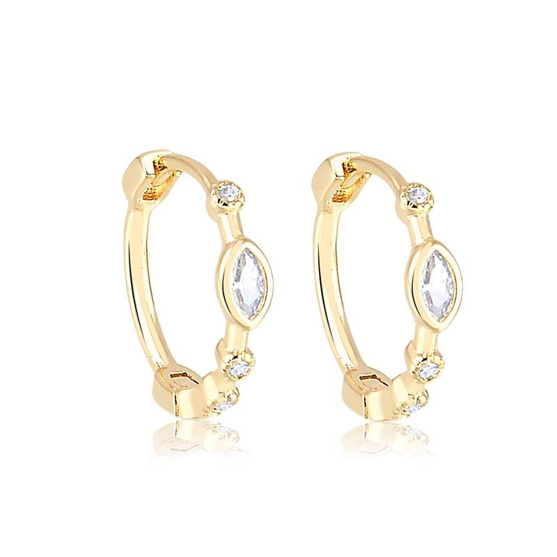 BRINCO TRIO ARGOLA CRAVEJADA FOLHEADO A OURO 18K